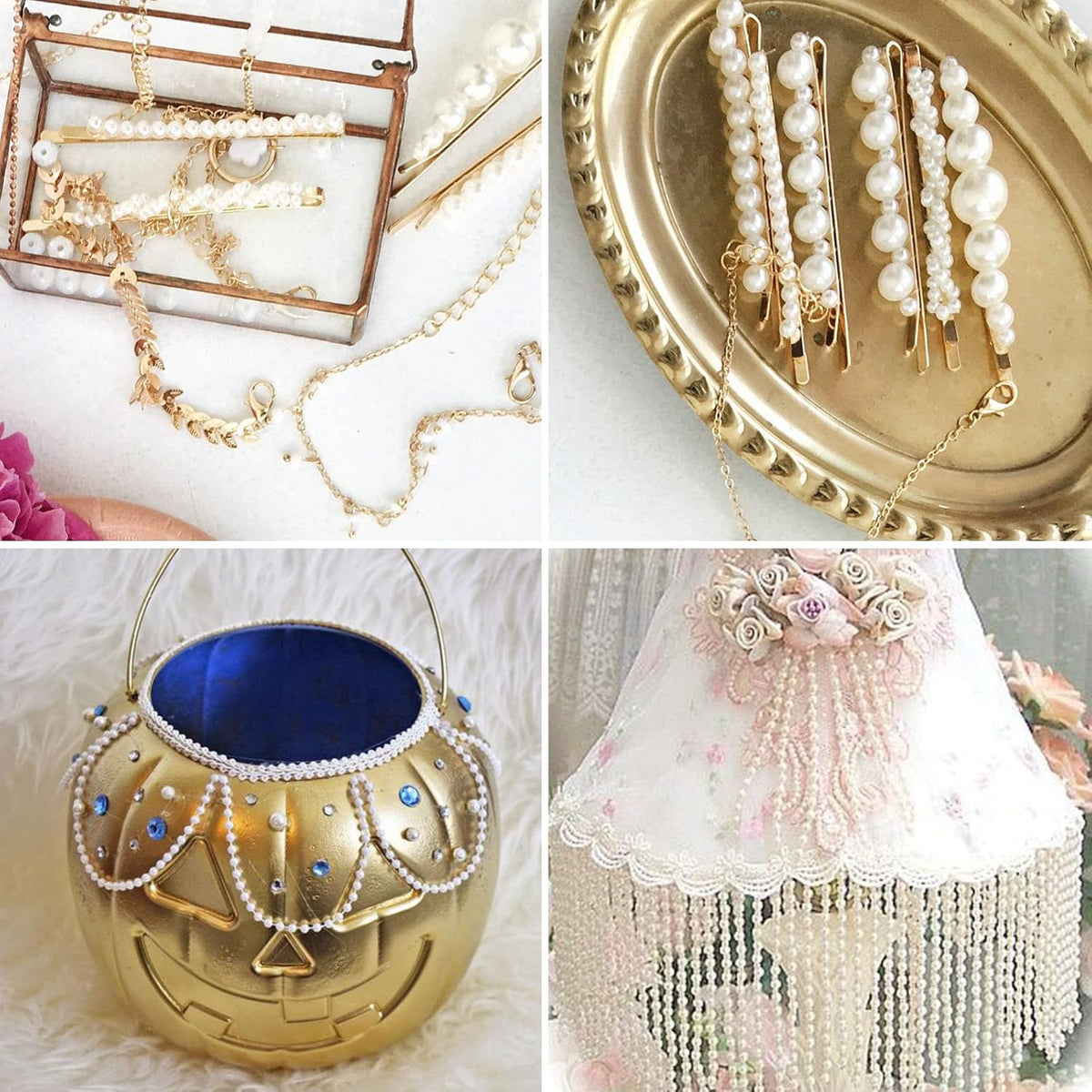 [118Feet] Pearl Beads Garland, 5MM 39Yards Faux Pearl Beads String Roll Bulk for DIY Craft Wedding