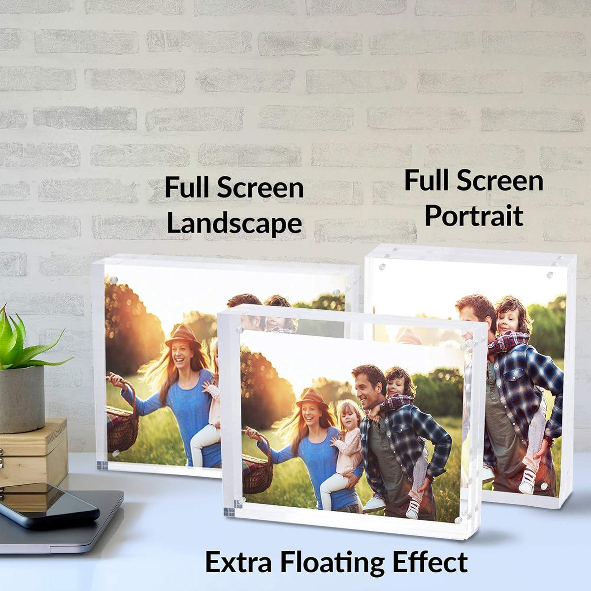 SimbaLux Magnetic Acrylic Picture Photo Frame 8x10 inches 24mm Thick with UV Protection (1 Pack)
