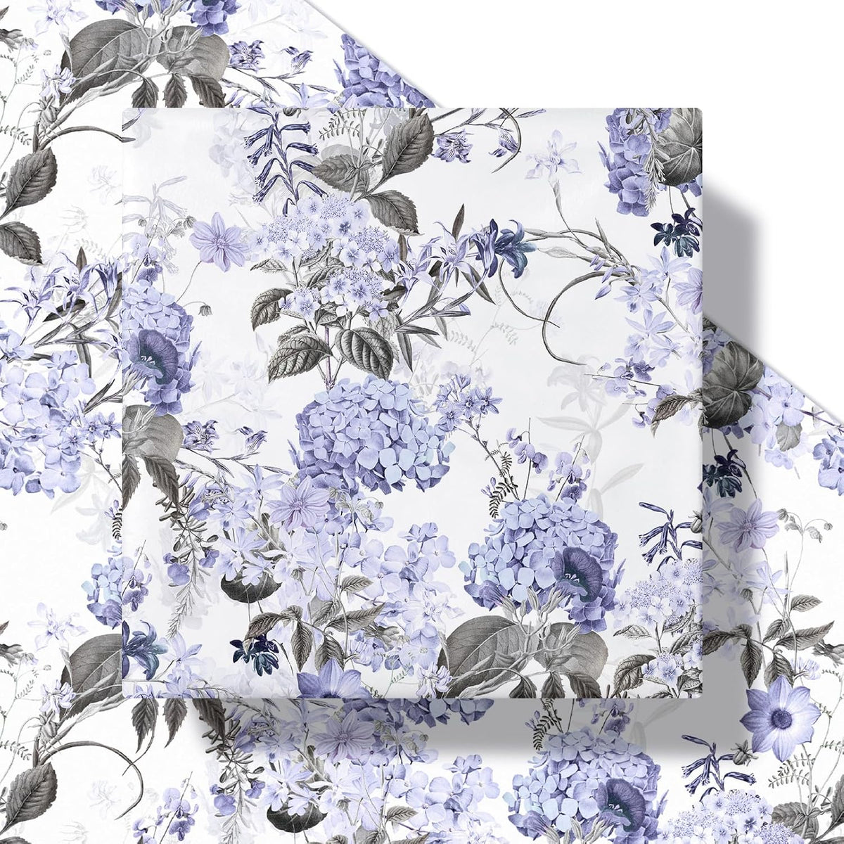 RUSPEPA Floral Wrapping Paper Roll for Women Girls, Mini Roll, Elegant Hydrangea Flower Design Gift