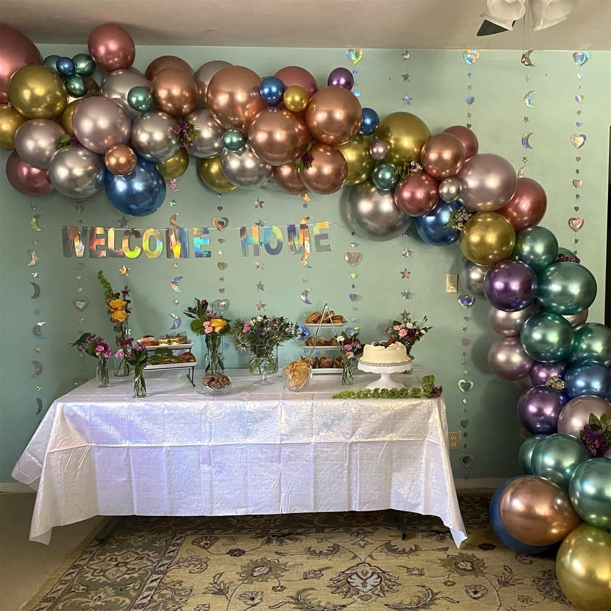 Metallic Balloons, 12 Inch Rainbow Chrome Balloons, 35Pcs Assorted Colors Multicolor Metallic