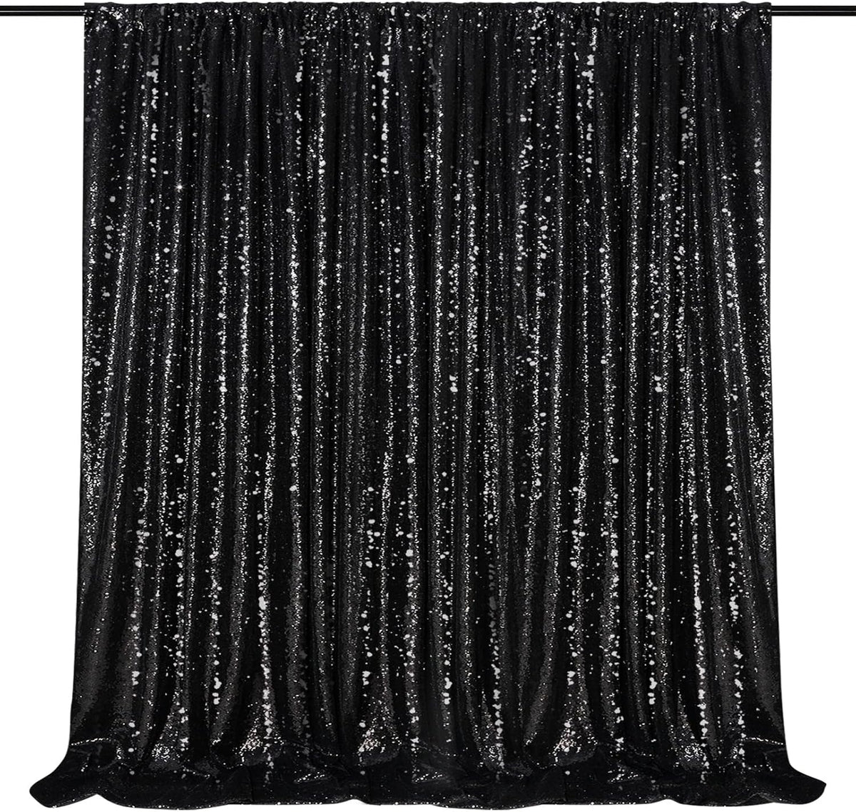 Black Sequin Backdrop Curtain 7ft x 7ft Glitter Photo Booth Backdrop for Wedding Birthday Baby