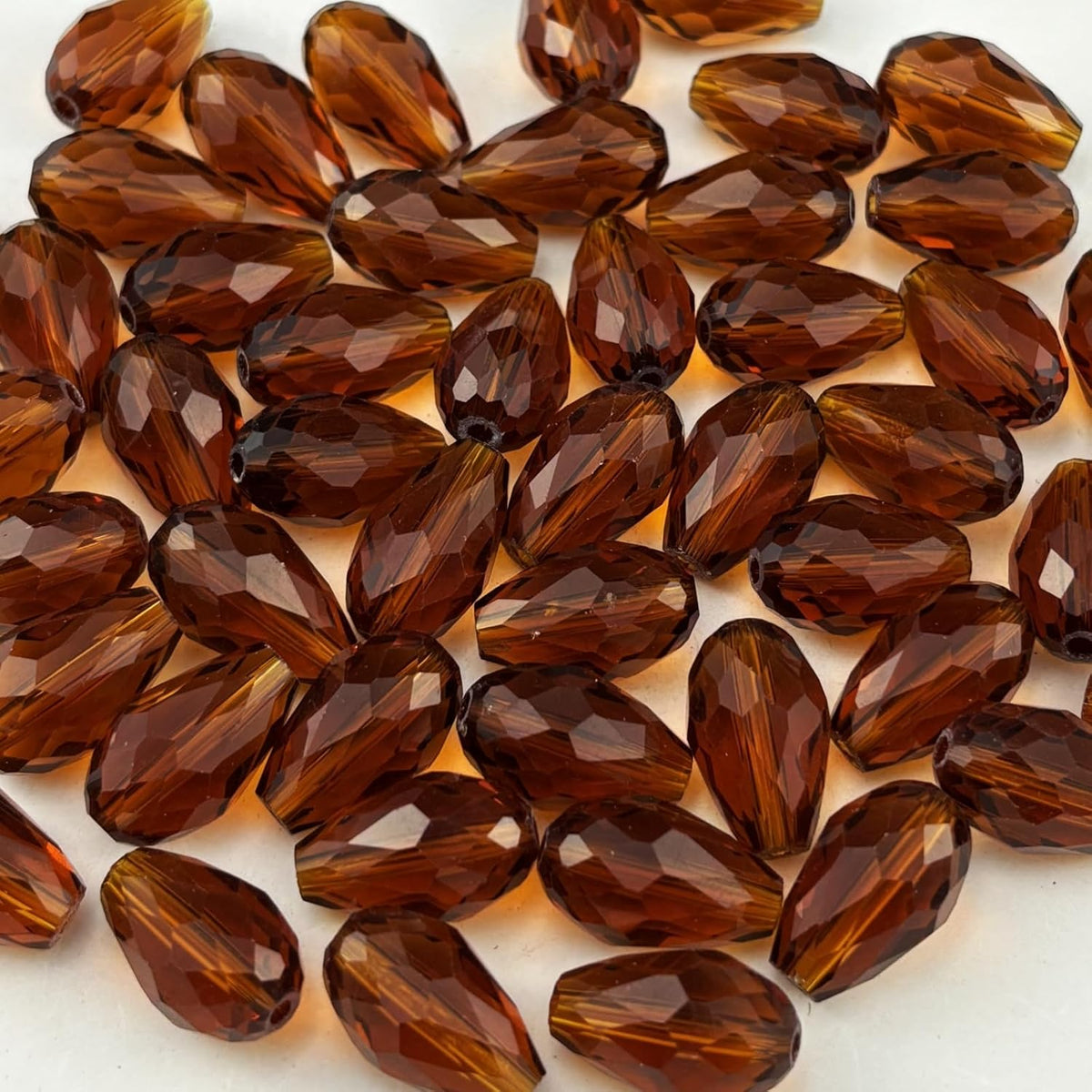 150pcs 4x6mm Teardrop Crystal Glass Beads for Jewelry Making, Faceted Vertical Hole Teardrop Glass
