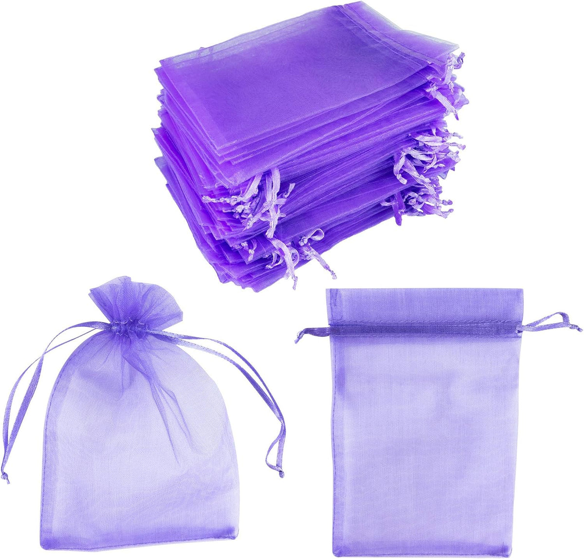 Super Z Outlet 100 Pack 5x7 Inch Mini Sheer Drawstring Organza Transparent Bags Jewelry Sack