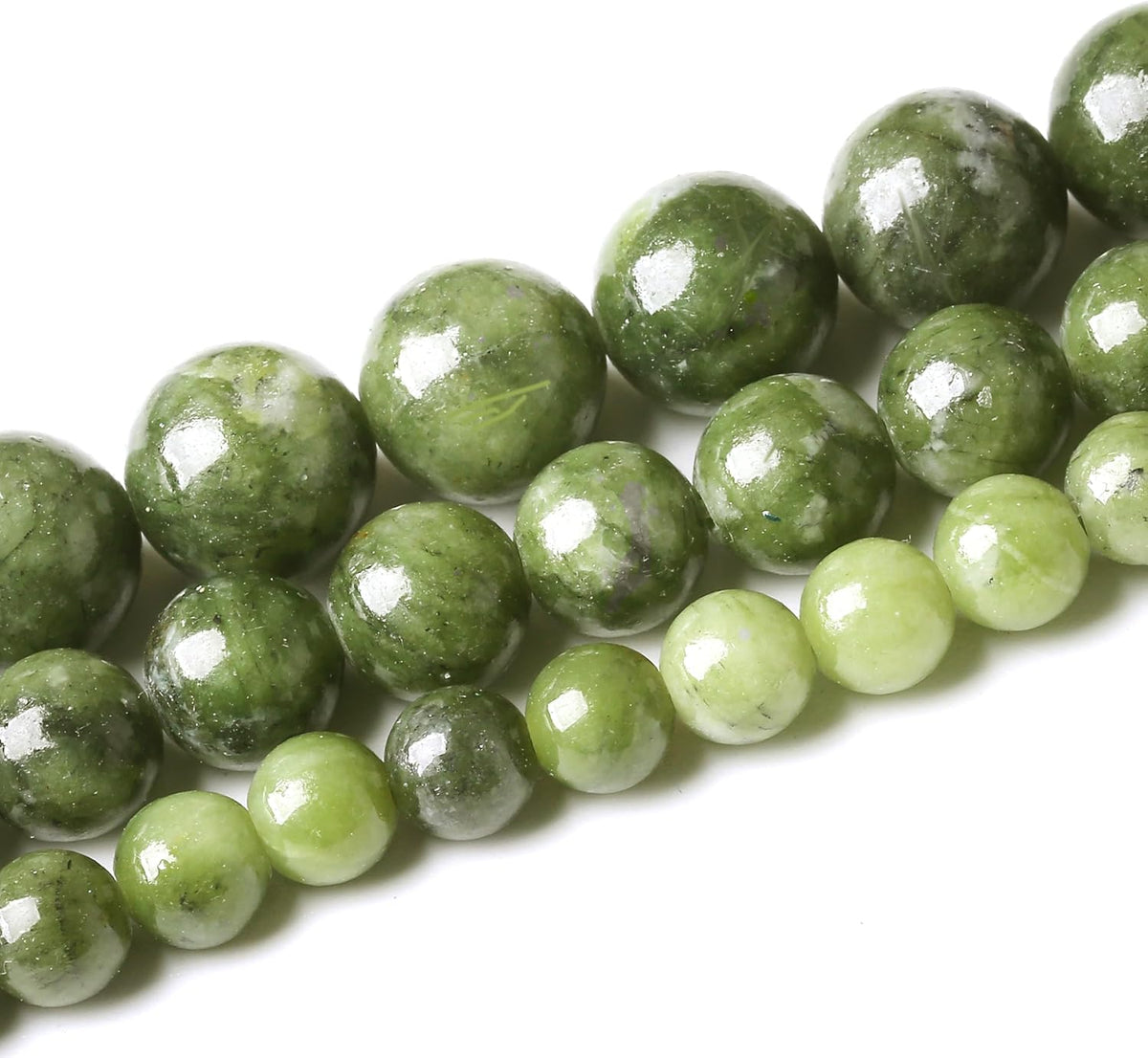 Matcha Green Jade Stone Beads Gemstone Round Crystal Energy Jade Beads Stone Beads for Jewelry