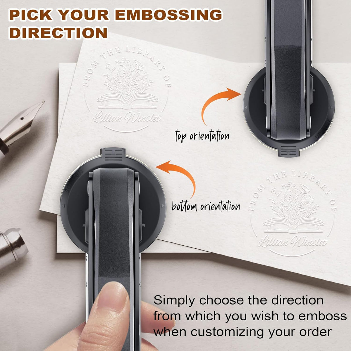 Book Embosser Personalized - Custom Library Embosser Stamp Gifts for Book Lovers, Readers, Teachers