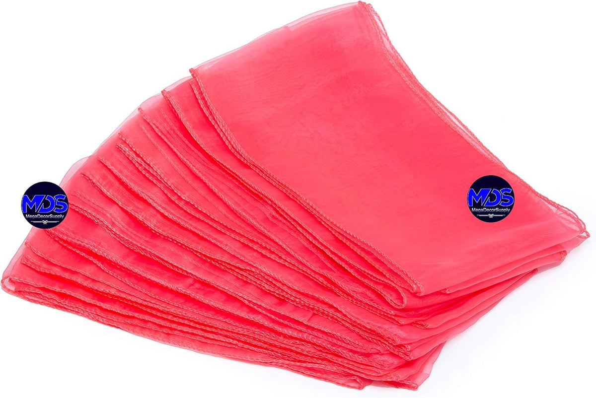 MDS Pack of 25 PCS Organza Chair Sashes Wider Dining Chair Bows Ribbon Tie Back for Wedding Party