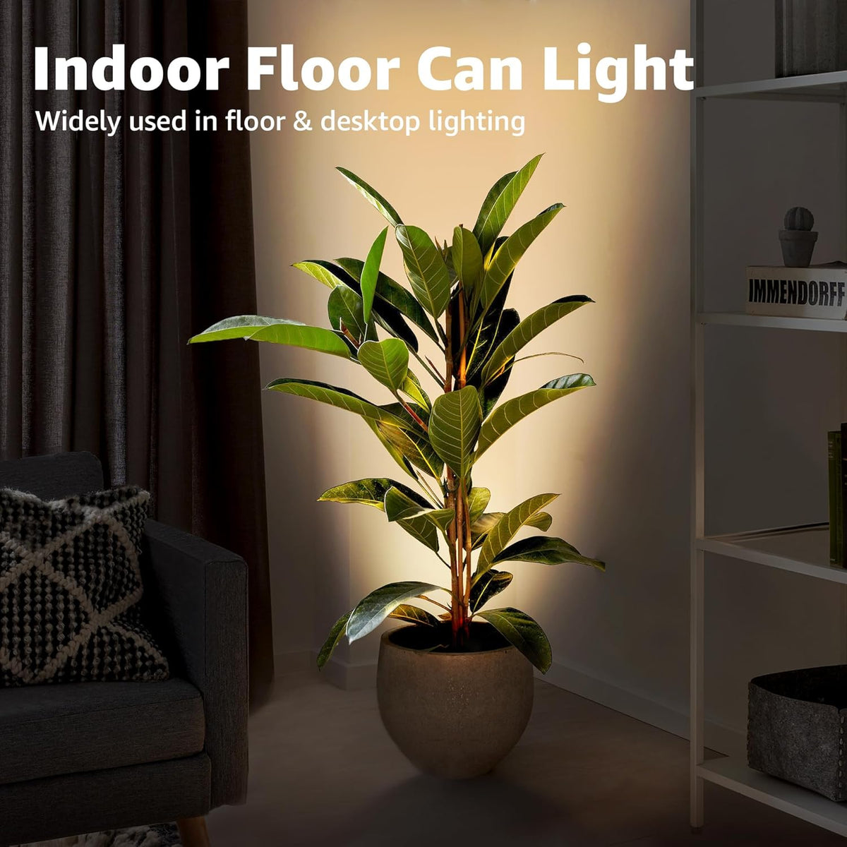 SUNVIE 2 Pack Up Lights Indoor Floor Can Light, Uplighting Indoor Spotlight Accent Lighting with