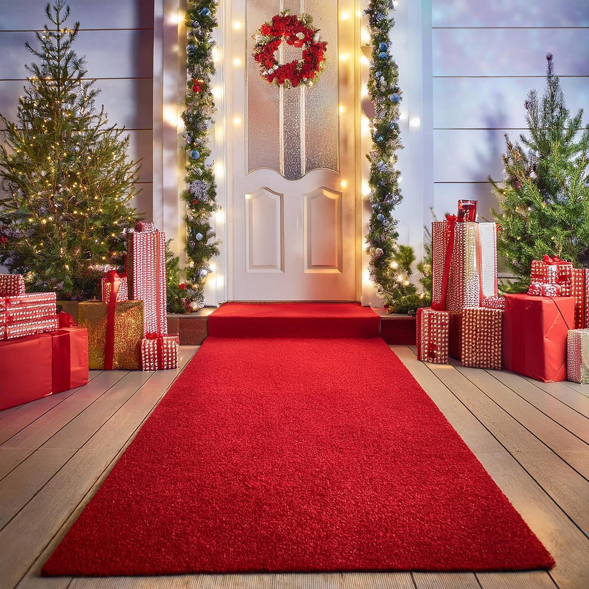 BannerBuzz Hollywood Red Carpet Aisle Non Slip Runner Runway Floor Rug for Step Repeat Backdrop