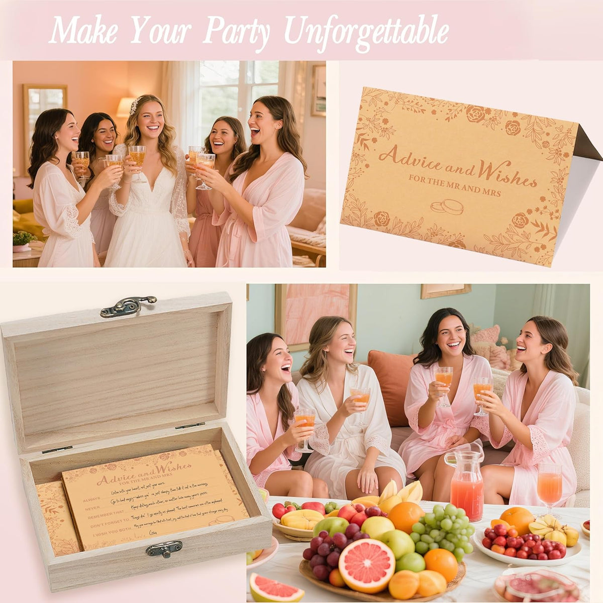 Advice And Wishes For The Mr And Mrs, Wedding Advice Cards For Bridal Shower Decorations, Bridal