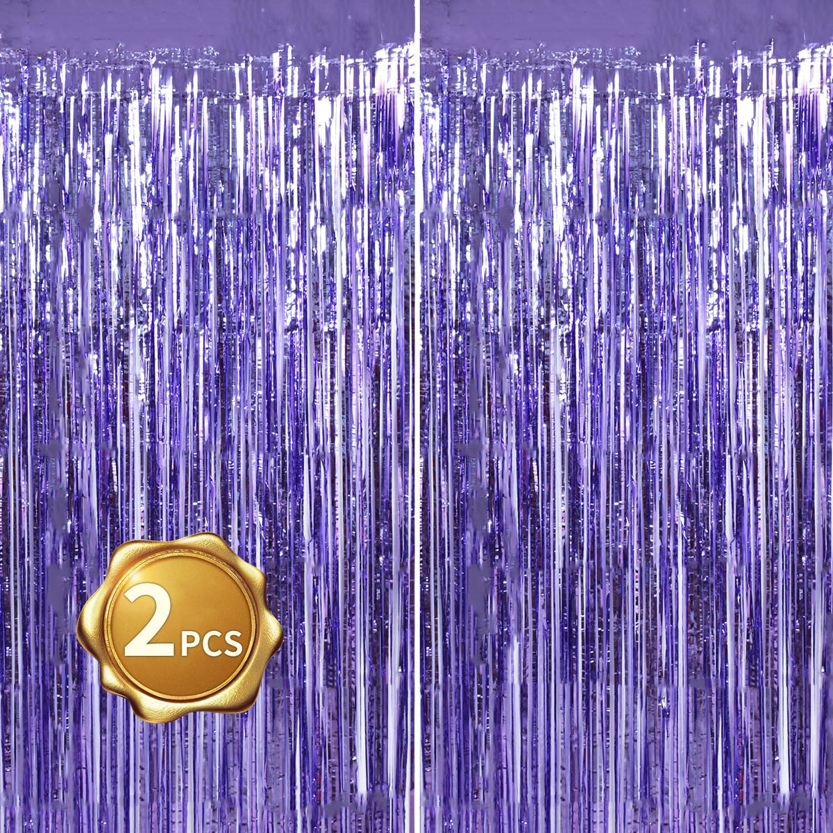 BEISHIDA 2 Pcs Light Purple Lavender Door Streamers Tinsel Curtain Party Streamers Backdrop Fringe