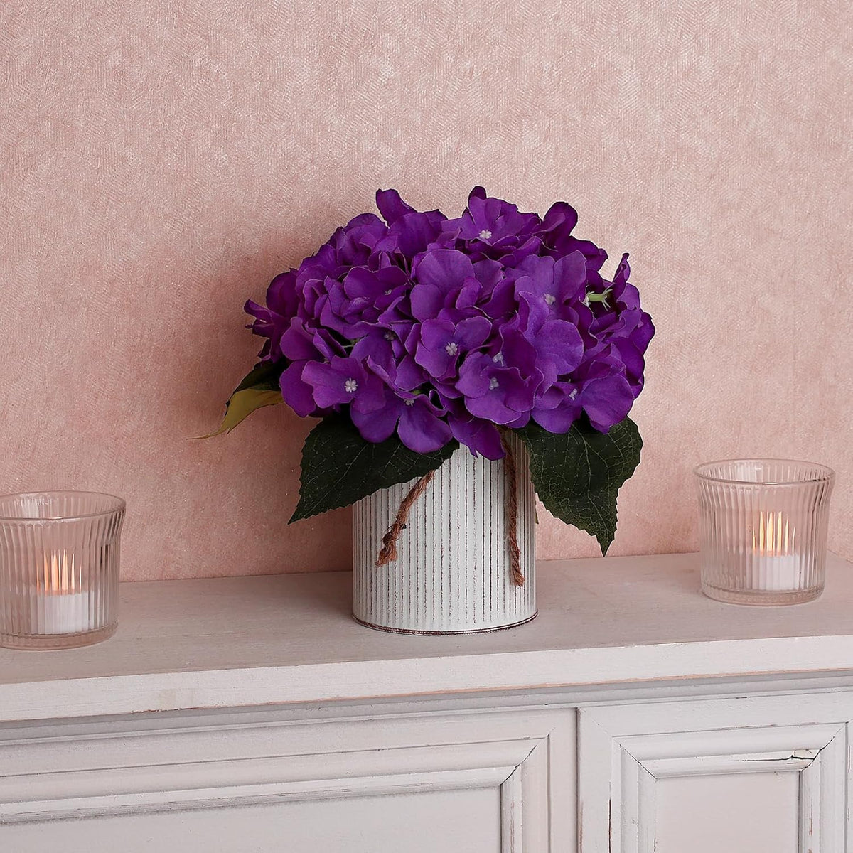 Flower Table Centerpieces - Set of 6 Floral Arrangement Artificial Wedding Hydrangeas Floral