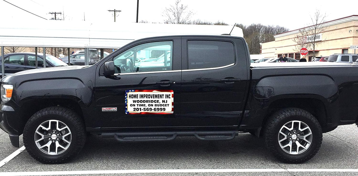 Vehicle Magnets sign With Custom Lettering 12" X 24" (Set of 2) -Landscape, Construction, Handy