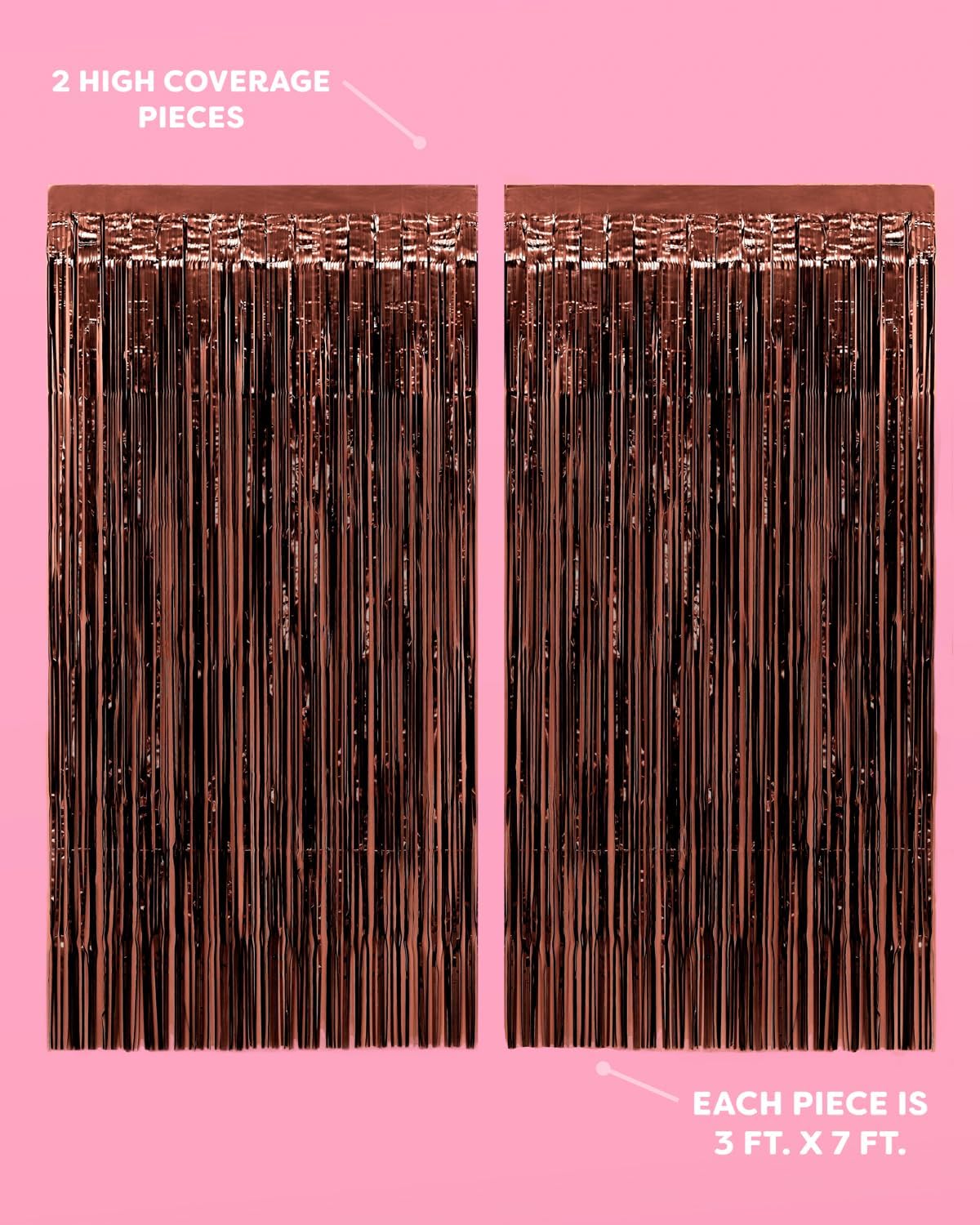 xo, Fetti Brown Party Curtain - Set of 2 | Espresso Martini Fringe, Bachelorette Decorations, Cute