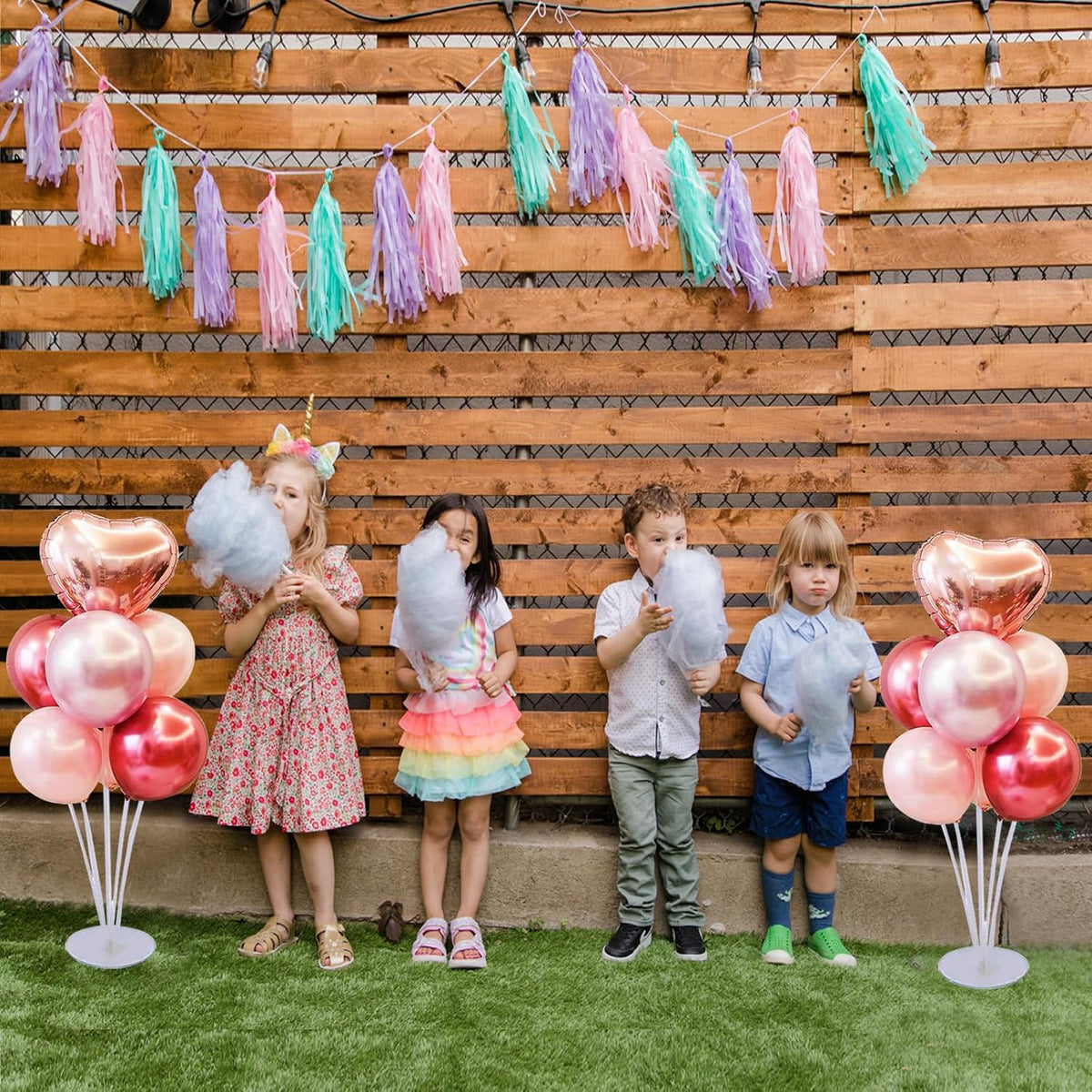 10 Set Balloon Stand Kit - Balloon Sticks With Base for Table Balloon Centerpiece Decorations for