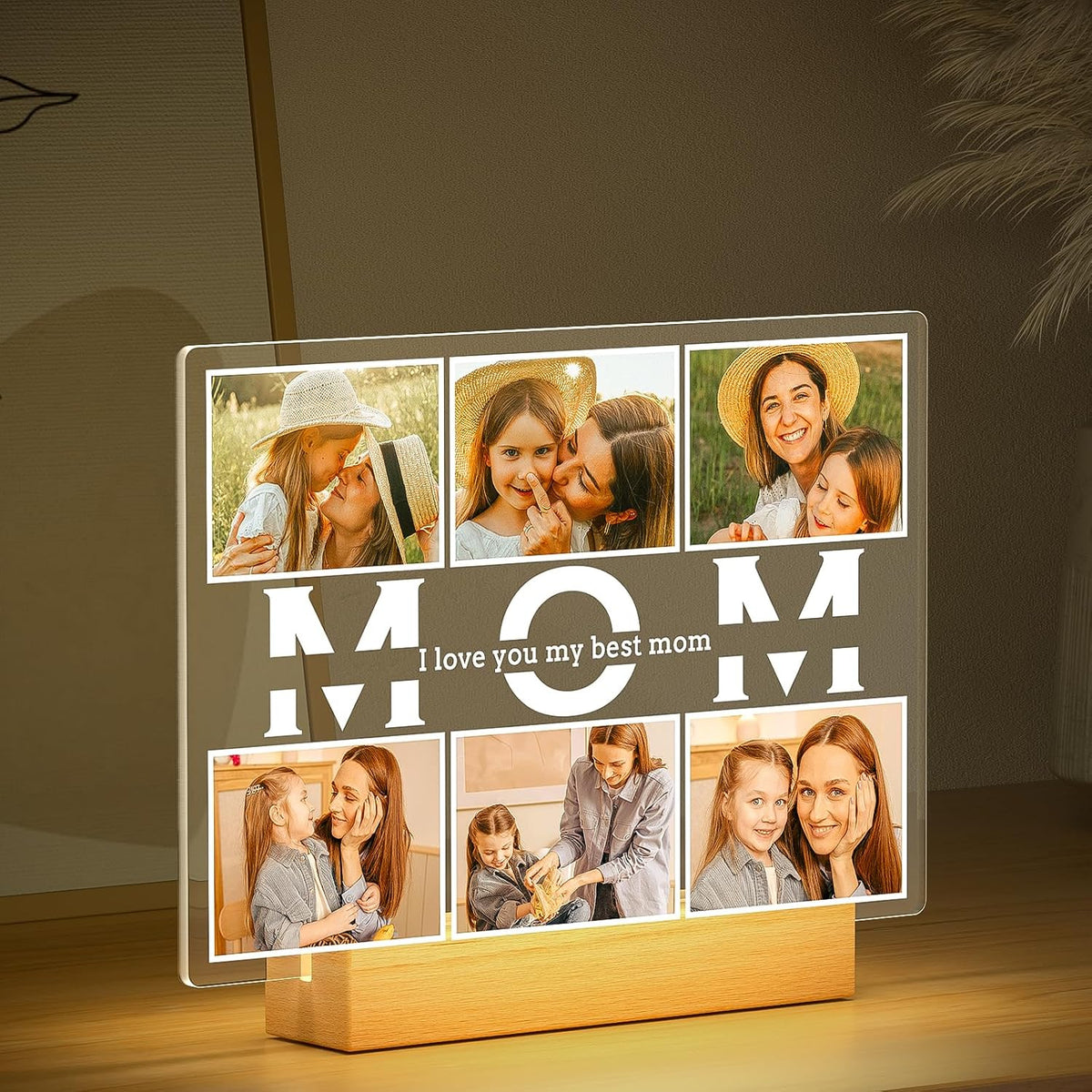 Personalized Birthday Gifts for Mom from Daughter Son, Custom Collage Picture Frames with Photos