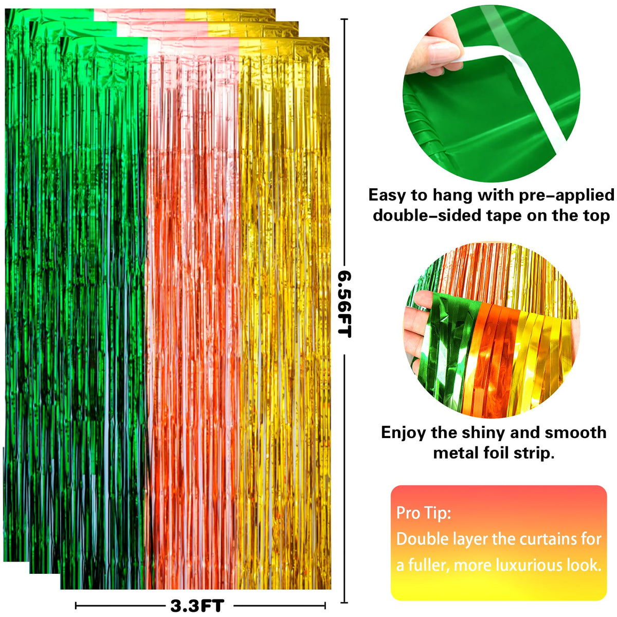 Luau Party Decorations - Green Gold Rose Tropical Streamers Backdrop Banner | Hawaiian Party