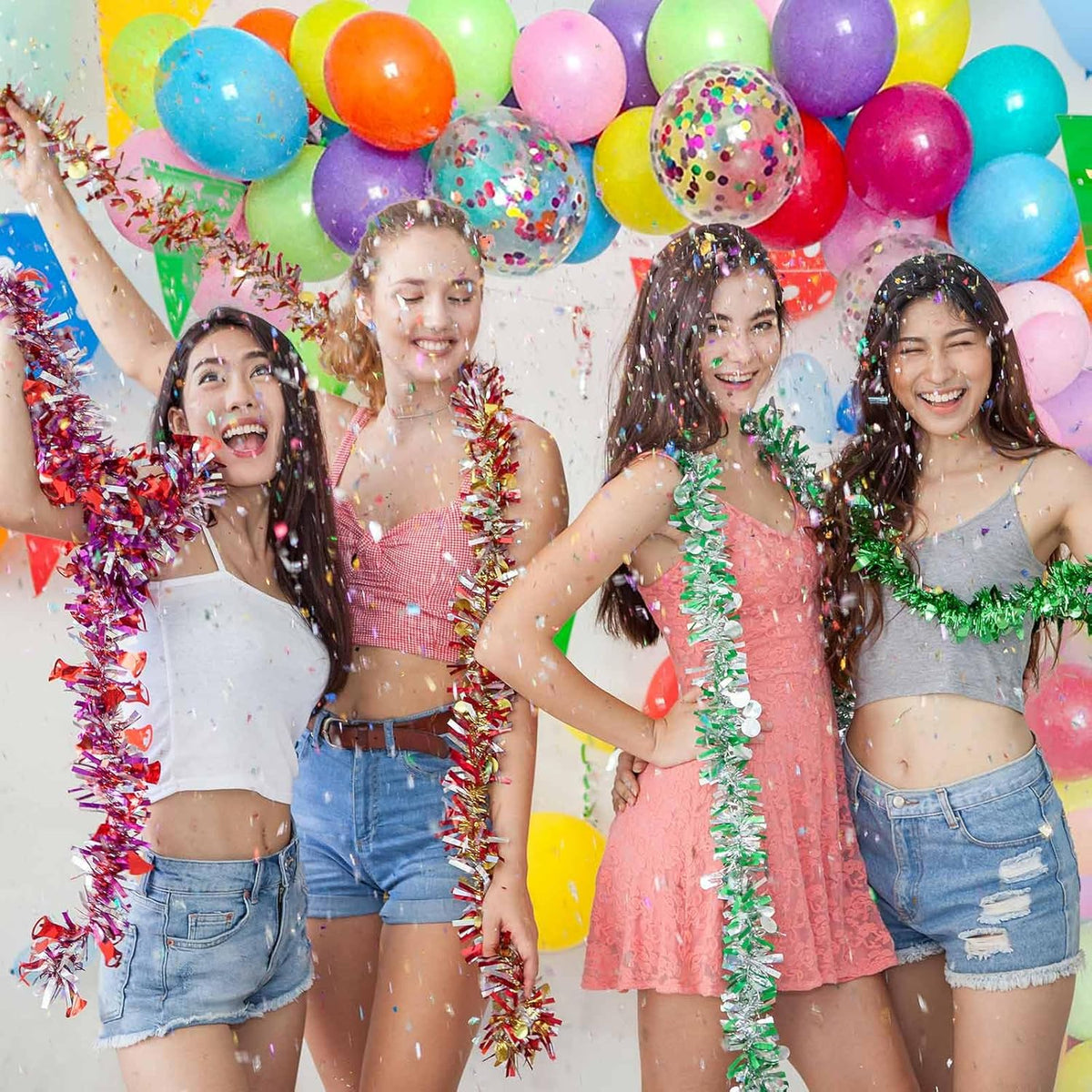 DIY Balloon Arch & Garland Kit, 113Pcs Party Balloons Decoration Set, Colorful Confetti Balloons &