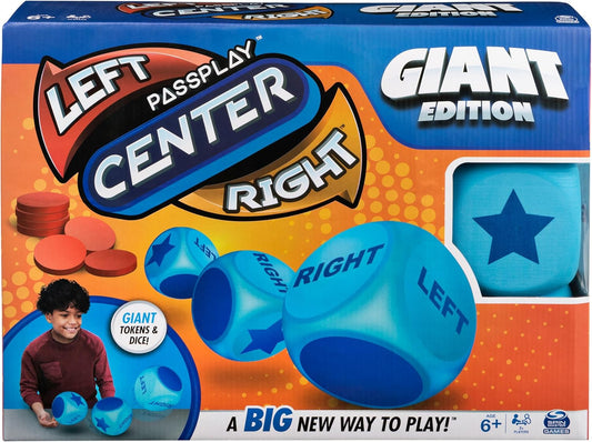 Spin Master Games, Left Center Right Giant Edition, Family Game for Indoor & Outdoor Fun with Big