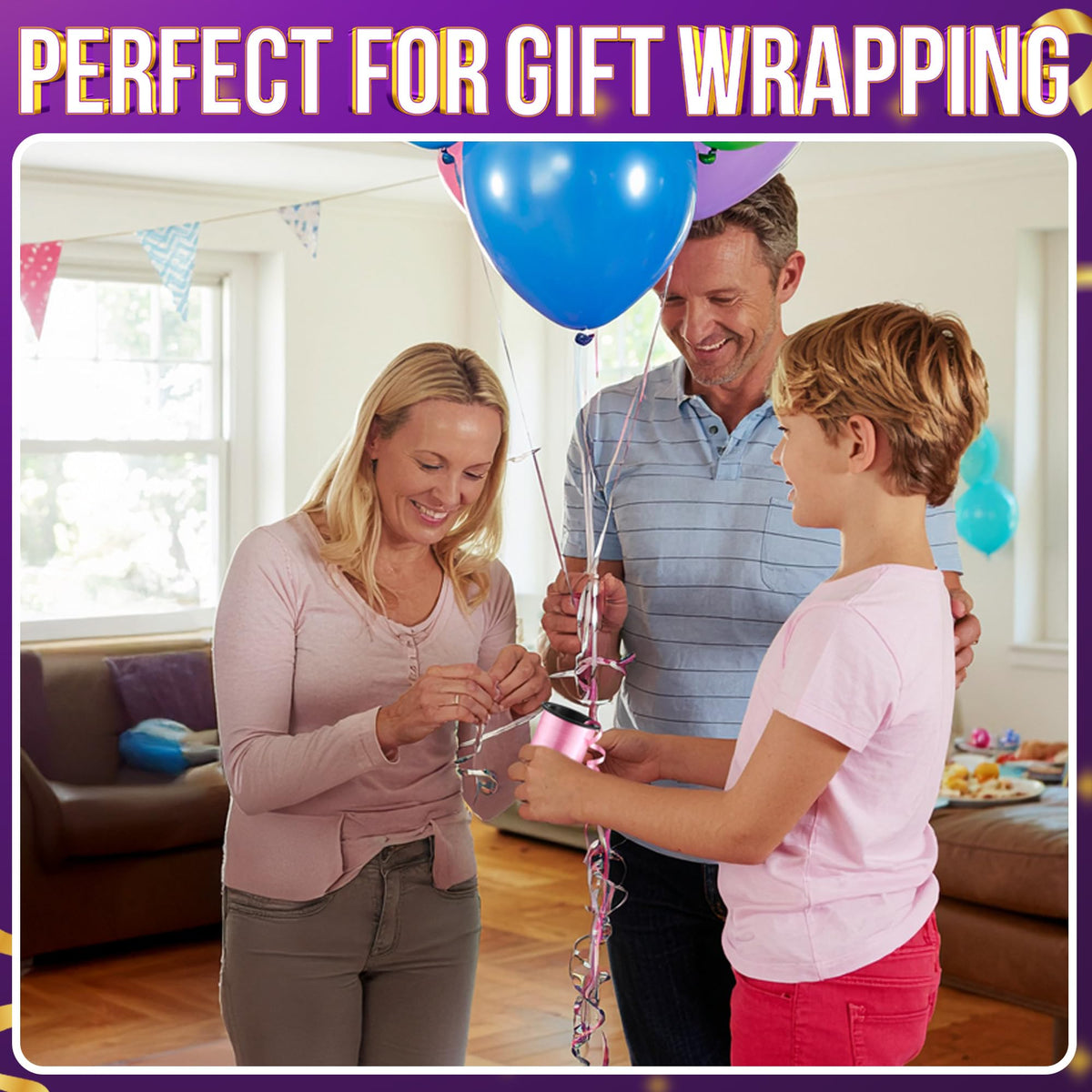 Curling Ribbon for Gift Wrapping (12 Rolls) Balloon Ribbon Assorted Colors