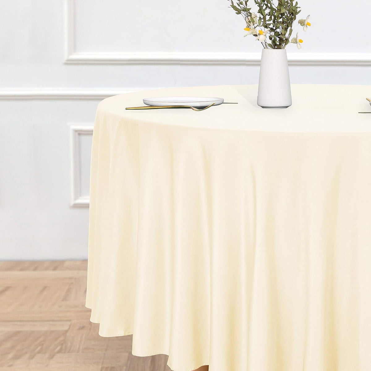 sancua Round Tablecloth - 120 Inch - Water Resistant Spill Proof Washable Polyester Table Cloth