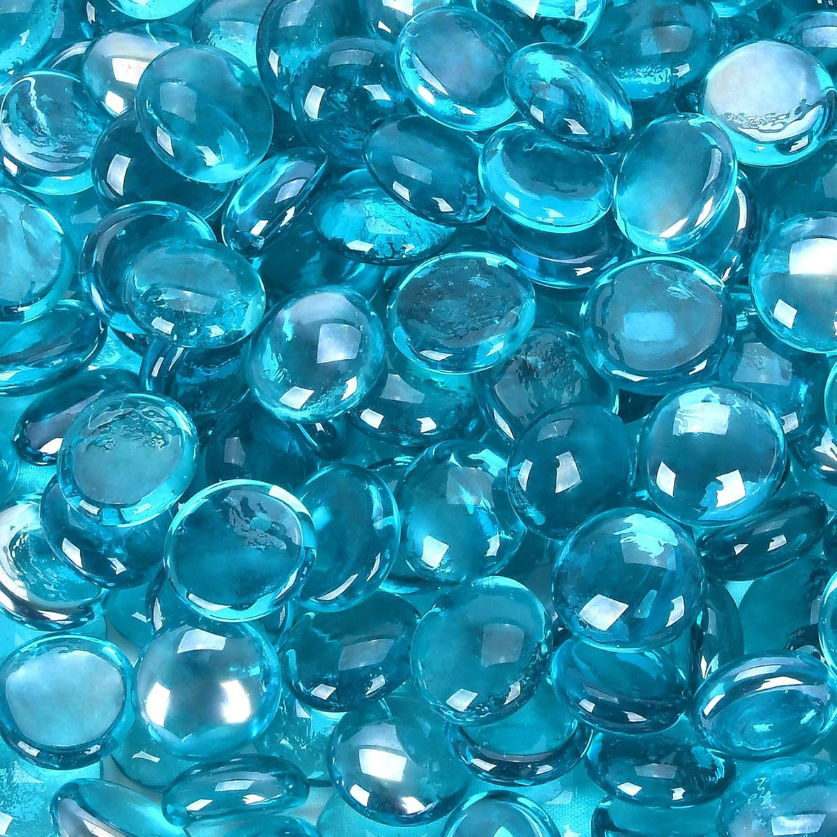 Fire Glass, Caribbean Blue Fire Rocks for Propane Firepit, Fireplace and Outdoor Decorative. 3/4