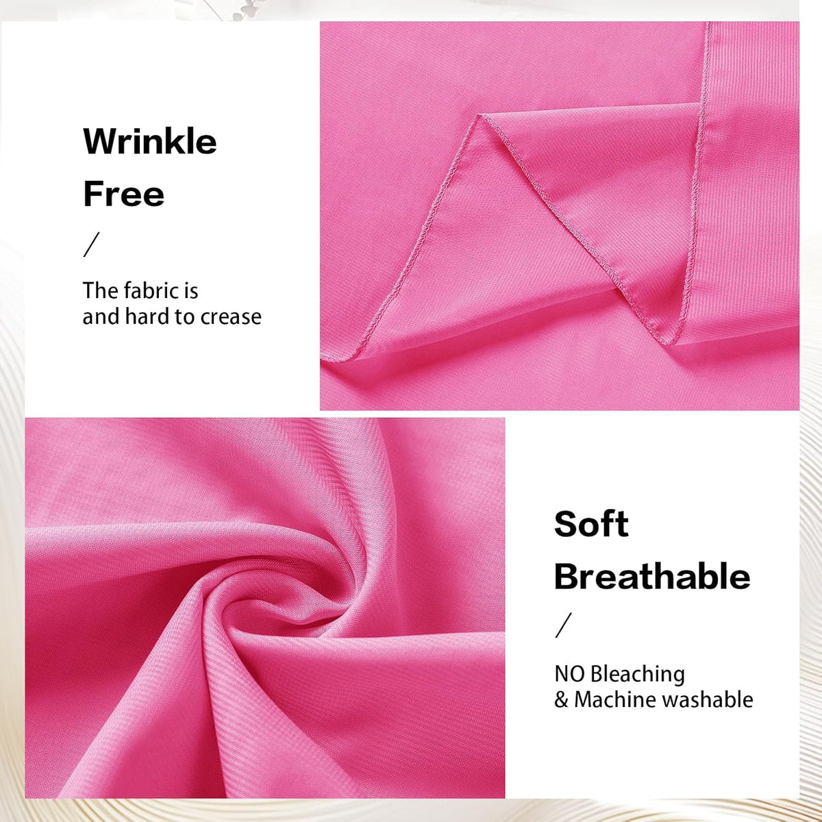 VOK Pink Wedding Arch Draping Fabric Chiffon Fabric, 29in x 18Ft 2 Panels Sheer Chiffon Outdoor