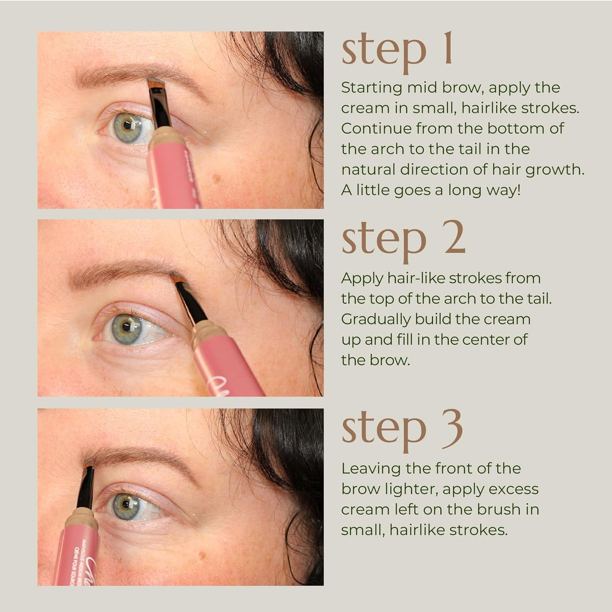 Chella Eyebrow Cream, Delightful Deep Brown - Vegan, Cruelty Free, Paraben Free, Gluten Free