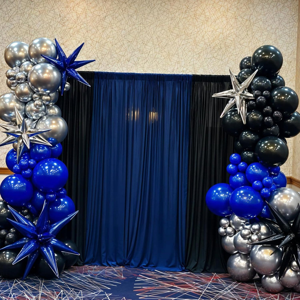 Blue and Black Balloons,12 Inch Dark Blue and Silver Black Pearl Light Blue Balloons for Boys