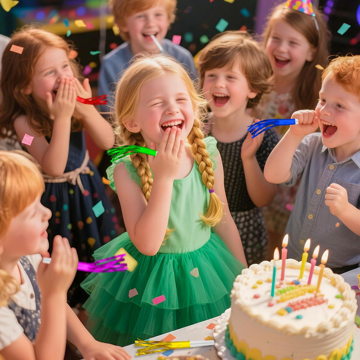 24 PC Gold Party Favors Party Blowers for Adults Party Horns Birthday Blowers Noisemakers Blowouts