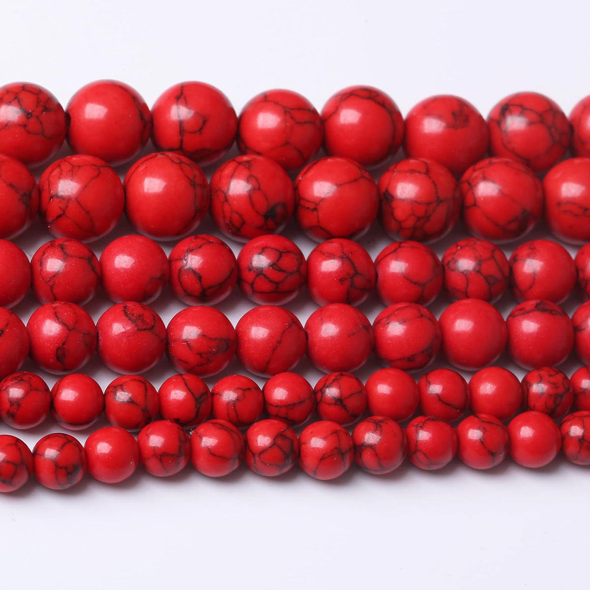 Natural Red Turquoise Stone Beads Gemstone Round Crystal Energy Jade Beads Stone Beads for Jewelry