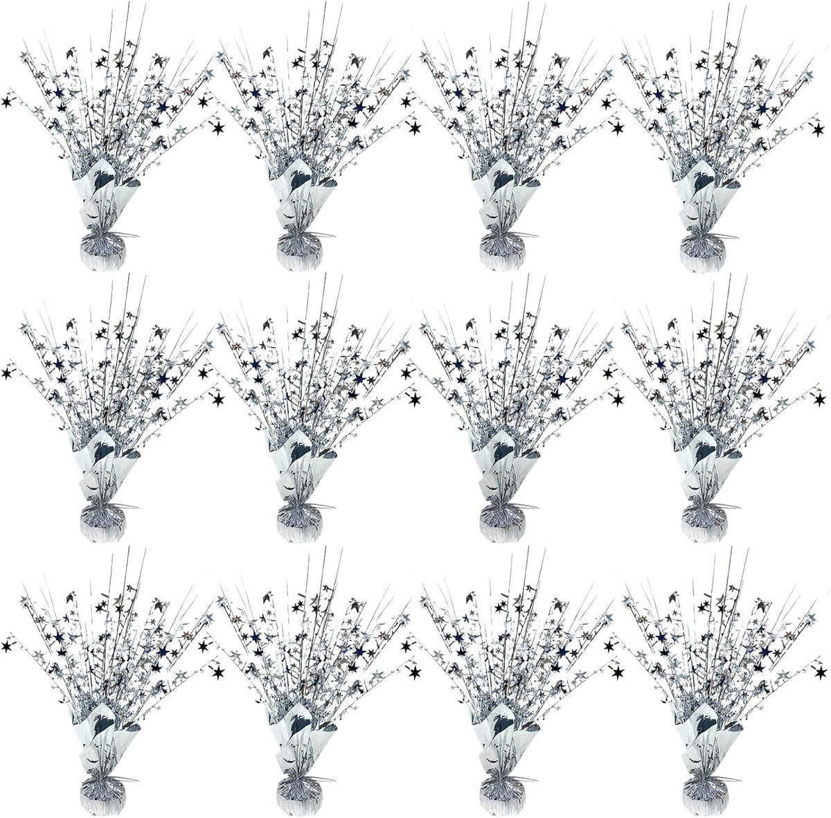 12 Pack Metallic Foil Spray Centerpiece Star Table Decoration Burst Table Centerpieces for Birthday