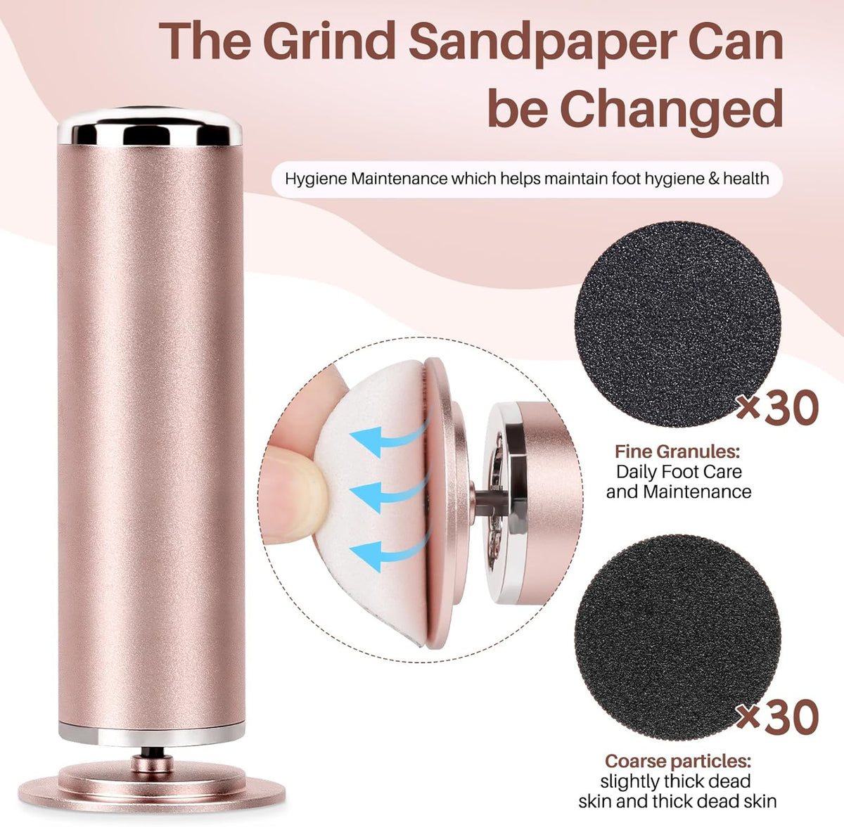 Electric Foot File Remover Callus: Profesional Pedicure Tool for Callus Remover - Adjustable Speed