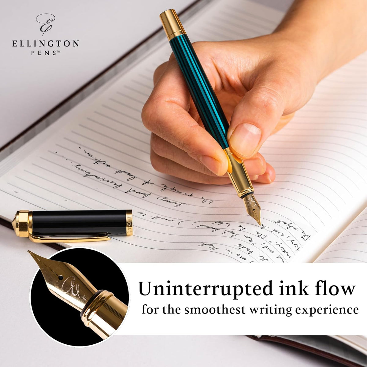 Ellington Pens Luxury Fountain Pen Set- Fountain Pens for Writing - Smooth Fine Nib - Includes