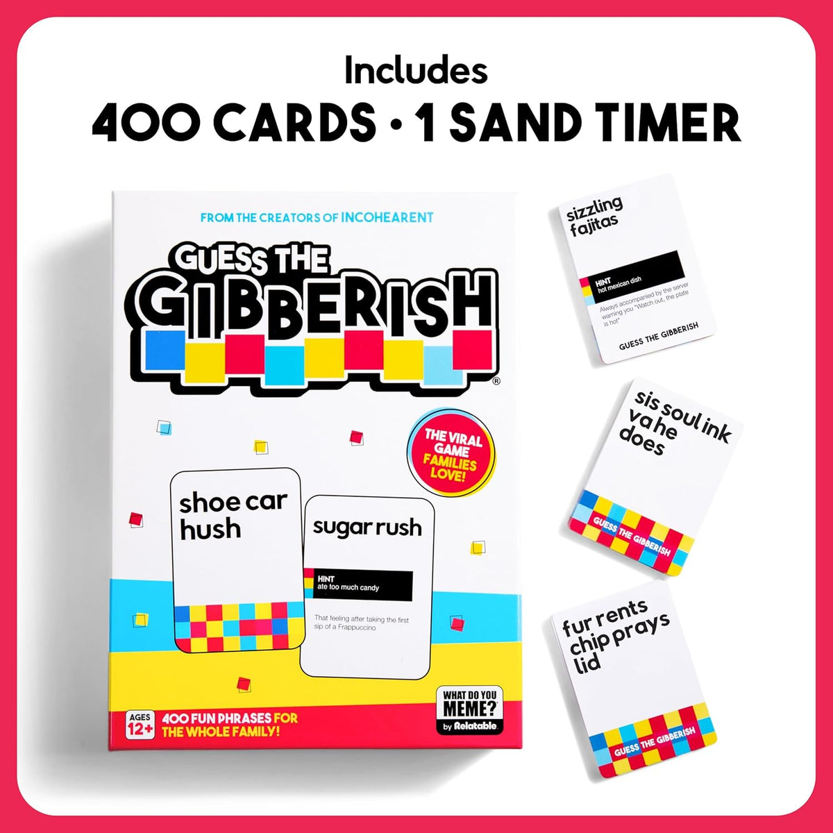 Guess The Gibberish Card Game for Families by Relatable, From The Creators of Incohereant, Fun Kids