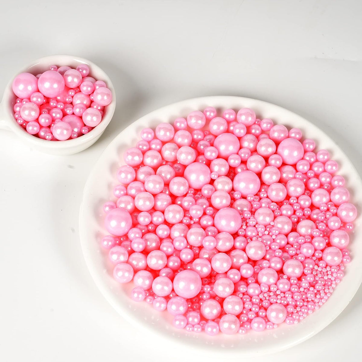 Kasvan Pink Pearl Sugar Sprinkles - Edible Candy Pearls 130g/4.58 Oz, Mix Size, Baking Cake