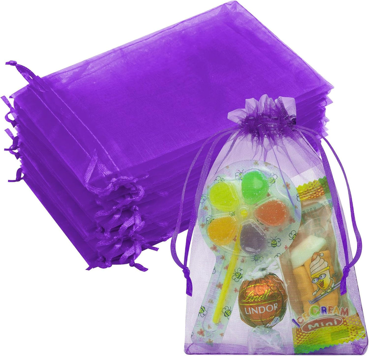 Organza Bags 50 Packs 4x6 Inch, Organza Gift Bags Sachet Bags Jewelry Bags Drawstring for Halloween