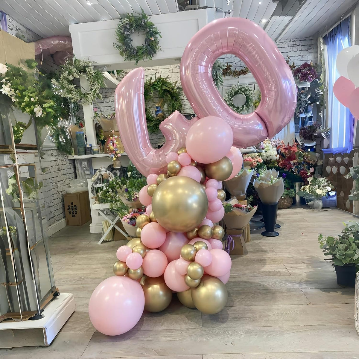 40" Balloon Number 0 Pastel Pink, Large Foil Pink Number Balloons Set 0-9 for Girls, Light Pink 0