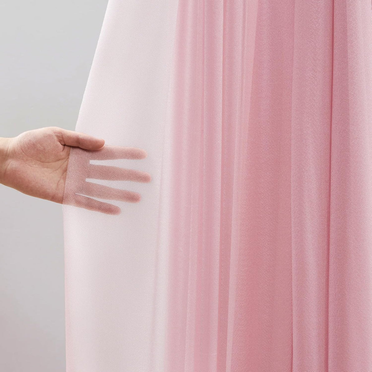 Wedding Arch Draping Fabric, 2 Panels 30" x 20Ft Dusty Rose Sheer Curtain Drapes Extra Wide & Long