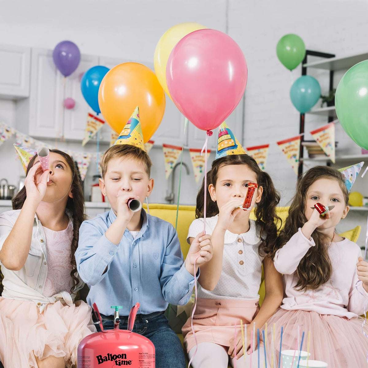 Helium Tank for Balloons At Home, 14.9 Cu Ft Helium Balloon Pump Kit with 50 Assorted Latex