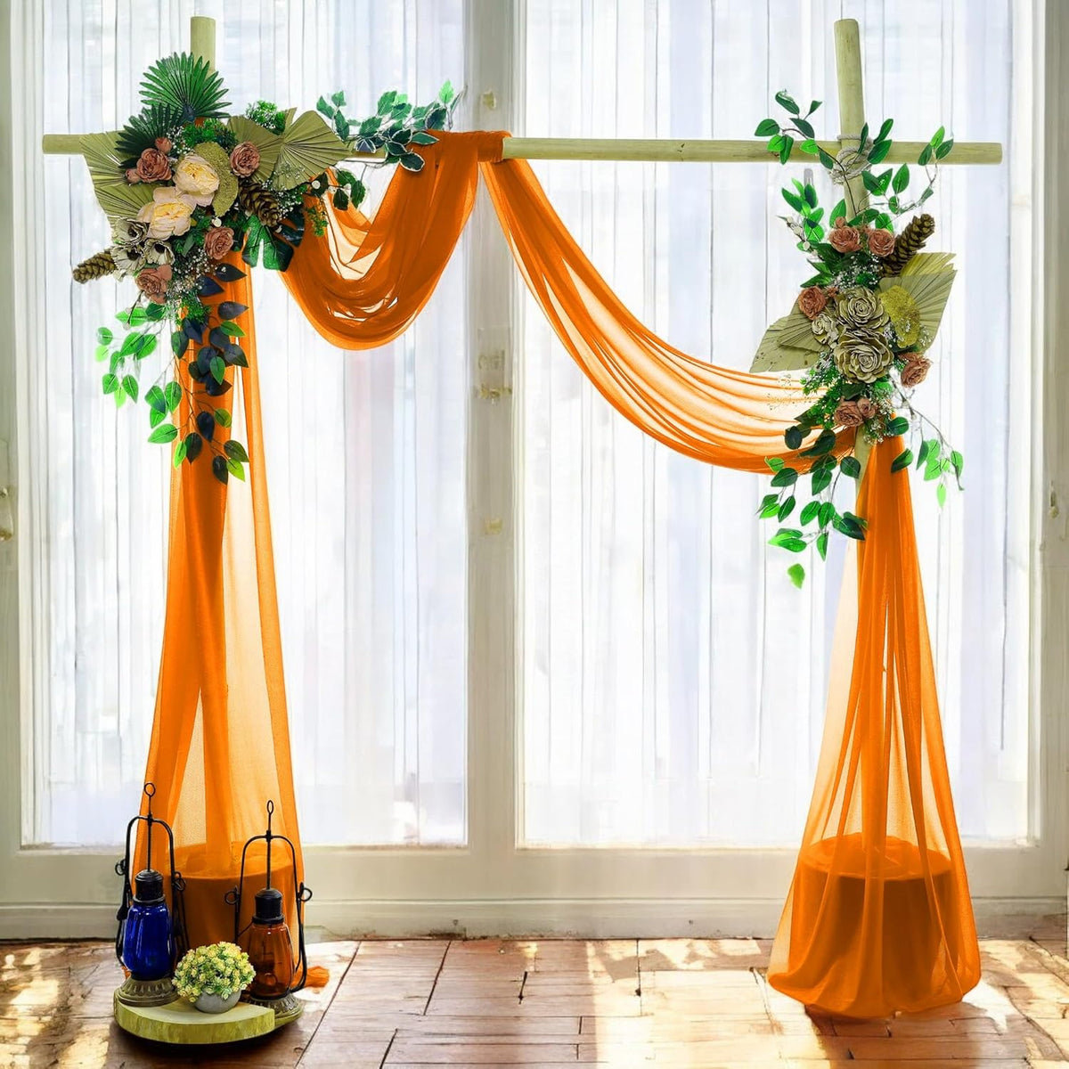 MDS Halloween Chiffon Draping Fabric - 2 Panel, 30" Wide x 30ft Long - Sheer Spooky Arbor & Canopy