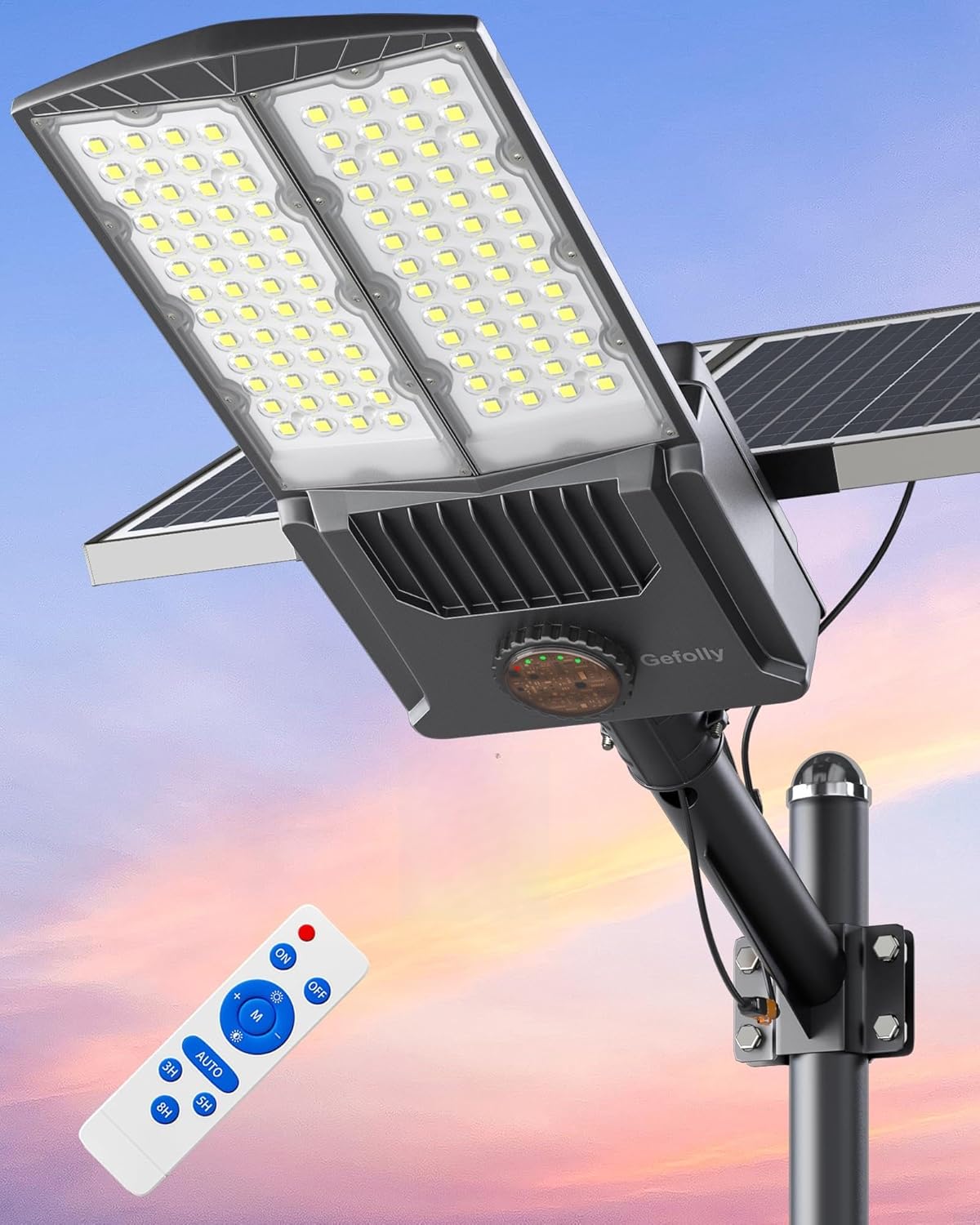 Gefolly SL-11000W Solar Street Light Outdoor 700000LM Commercial Parking Lot Lights Dusk to Dawn