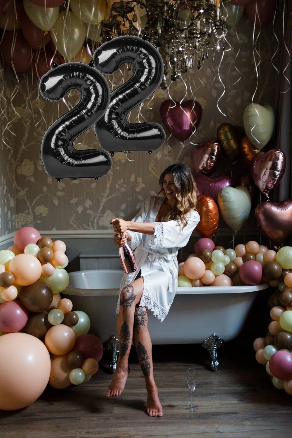 40 Inch Black Number Balloon 0-9(Zero-Nine), Big Size Happy Birthday Balloon, Foil Helium Big