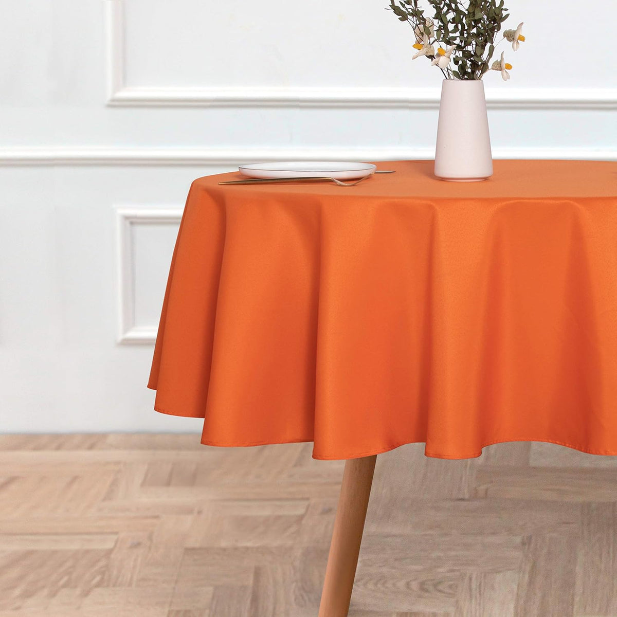 sancua Round Tablecloth - 60 Inch - Water Resistant Spill Proof Washable Polyester Table Cloth