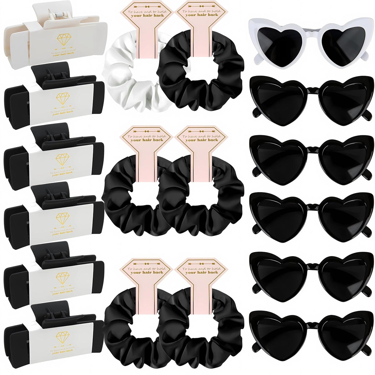 Bridesmaid Scrunchies Proposal Gifts 4.1inch square Hair Claws Bachelorette Hair Clip heart