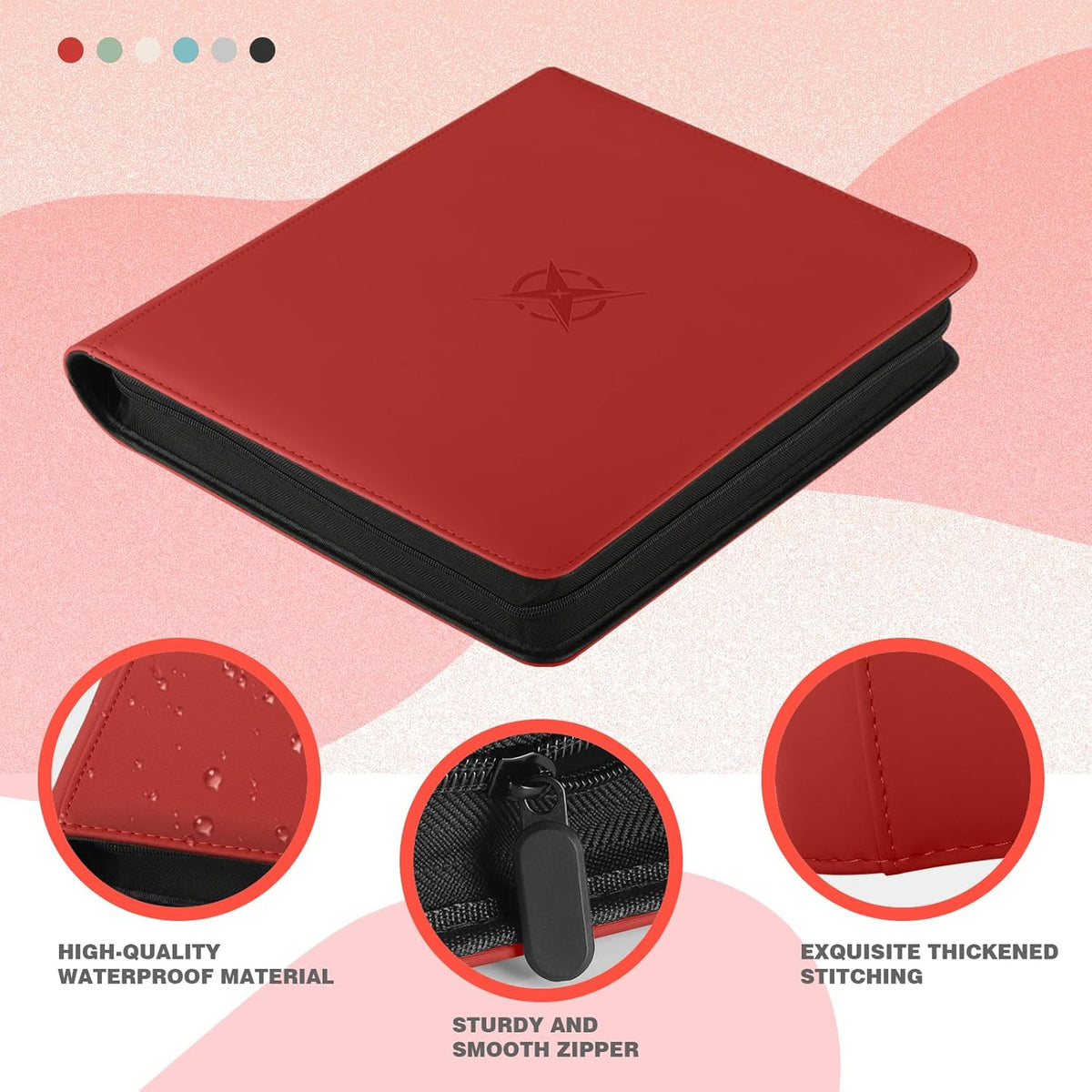 20-Pocket Card Binder, Trading Card Binder Holds 2000 Cards, Premium Zippered Trading Card Album