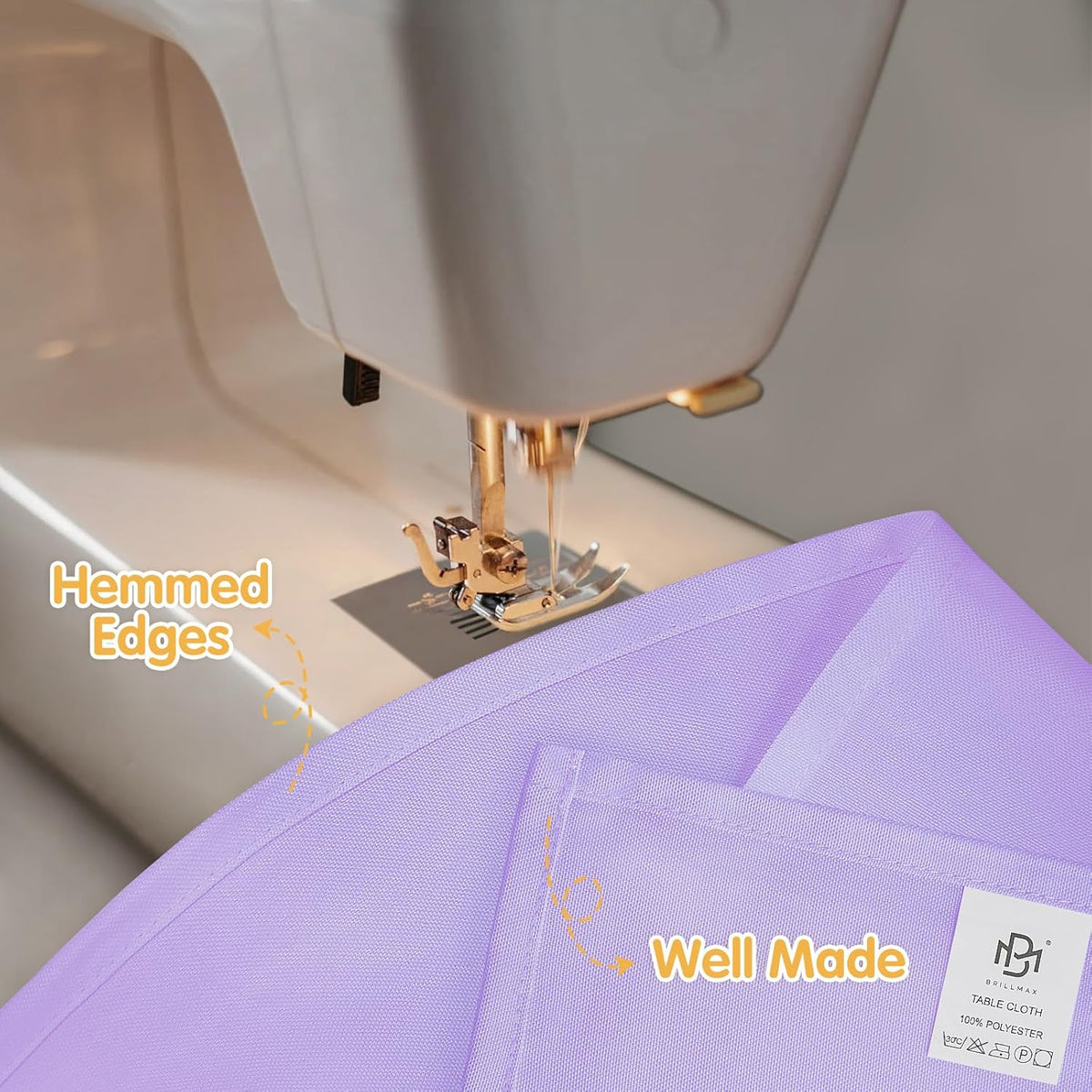 BRILLMAX 4 Pack Lavender Tablecloths for 8 Foot Rectangle Tables 90 x 156 Inch - 8ft Rectangular