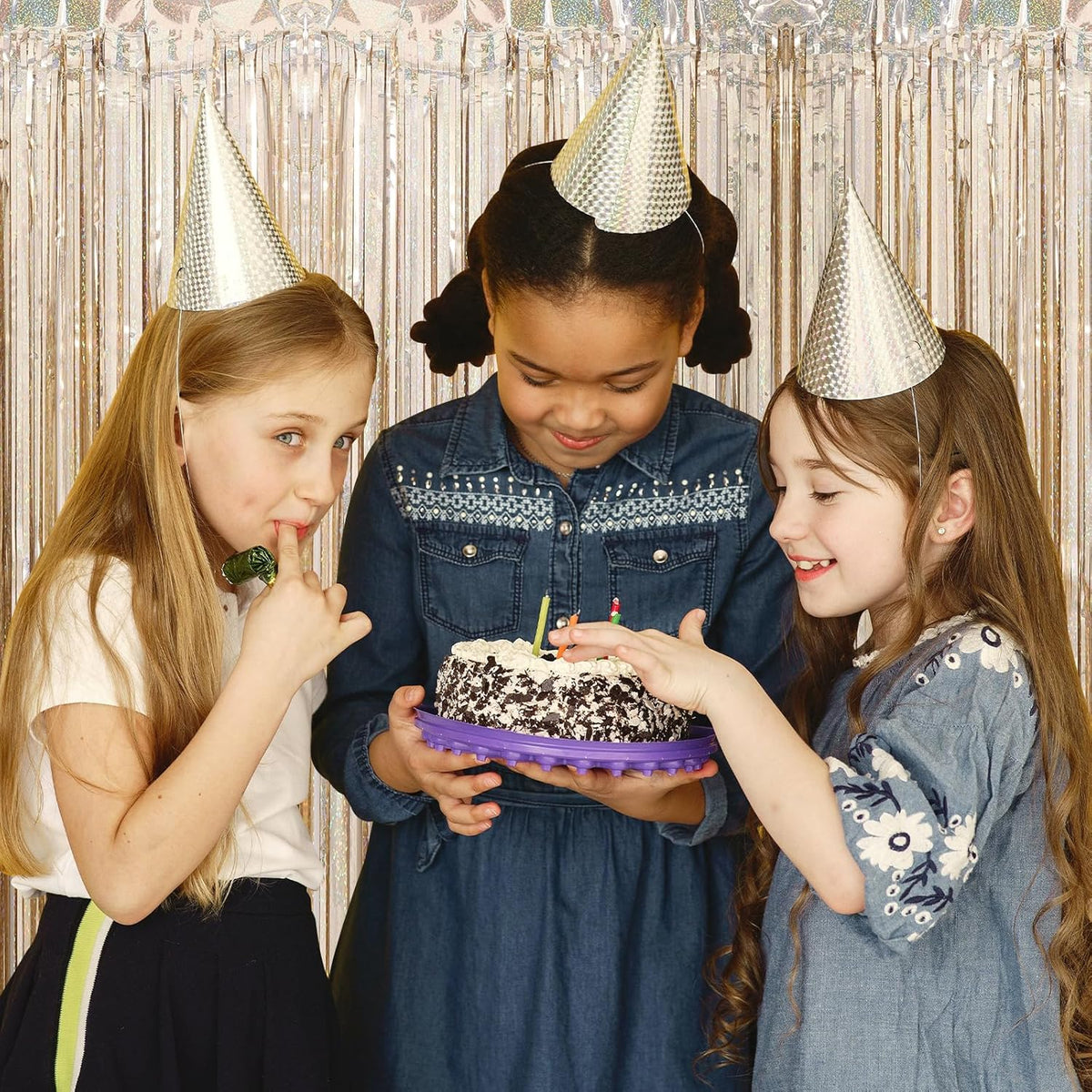 10 Pack Champagne Gold Backdrop Curtain 3.2ft x 8.2ft Metallic Tinsel Foil Fringe Curtains Photo