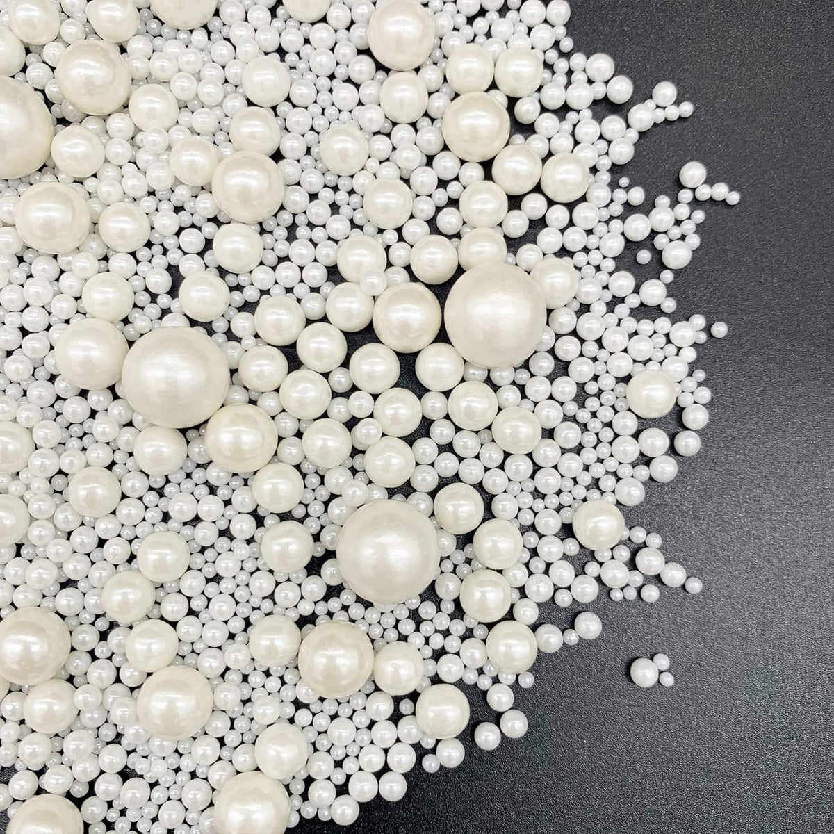 Weraru Edible White Pearl Sugar Sprinkles Candy Mixing Size Baking Edible Cake Decorations Cupcake