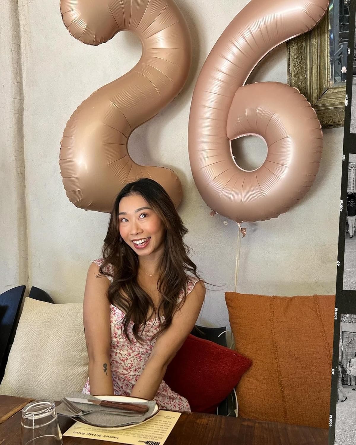 40 Inch Light Brown Mylar Foil Number 6 Birthday Balloon, Digital Balloons for 6 16 Boy Girl Party