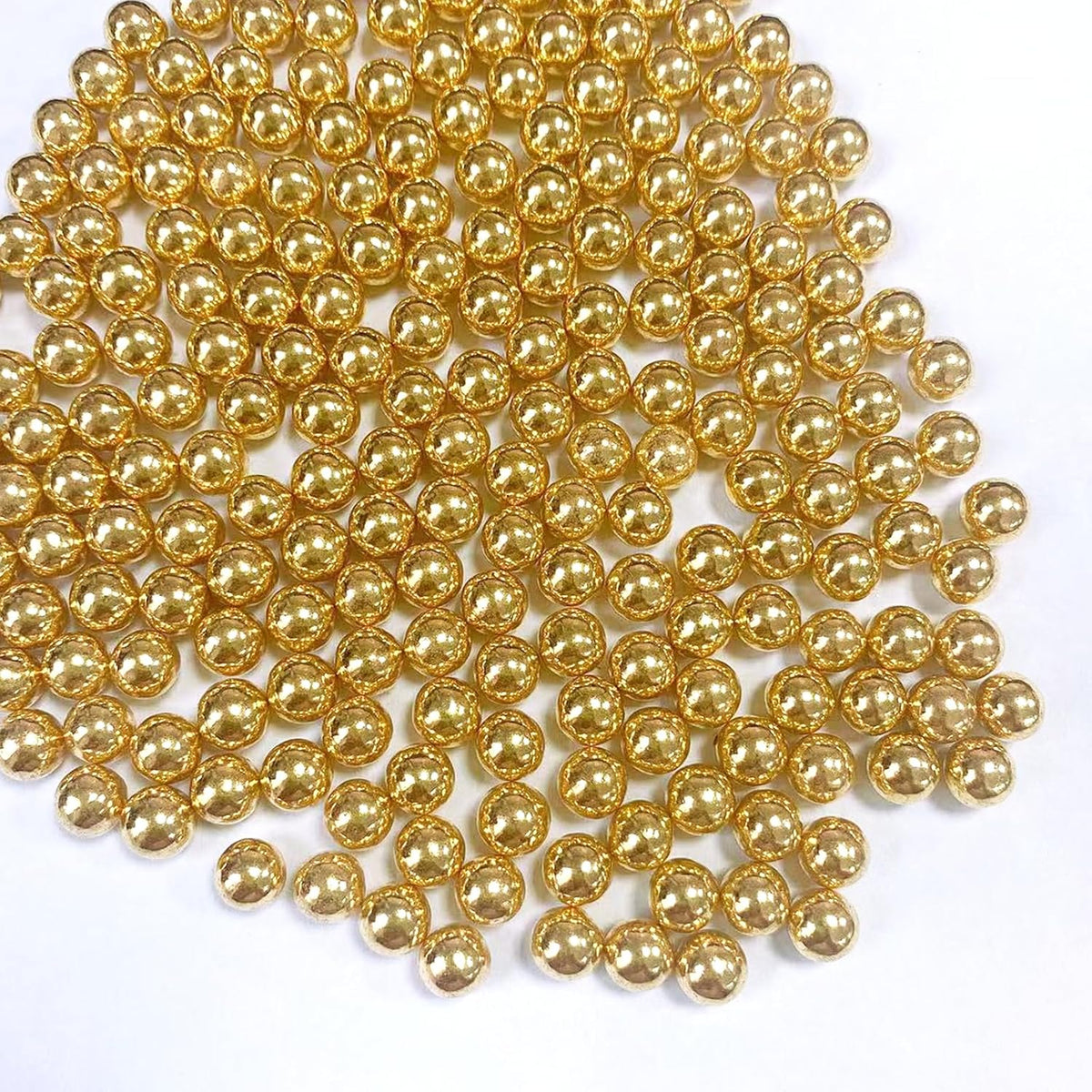 Sentovac 7mm Gold Pearl Sprinkles Edible Cake Decorating Sugar Candy Cookie Cake Cupcake Topper Ice